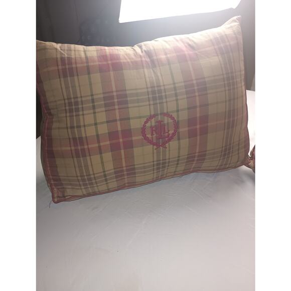 Vtg Ralph Lauren Green Label Plaid Triangle Decorative Country lot of 2 pillows - Picture 7 of 8